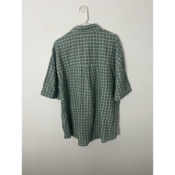 NWT Green Hollister Plaid Button Down Short Sleeve Shirt Men’s - Picture 7 of 13